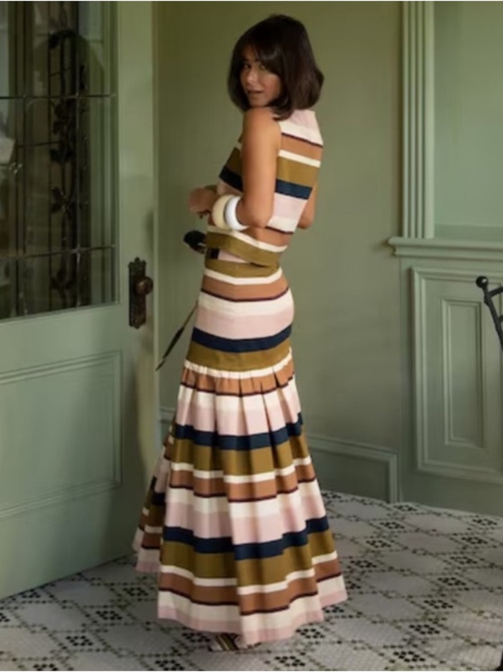 Antonio Melani X Style Bungalow The Town Sateen Stripe Coordinating Skirt